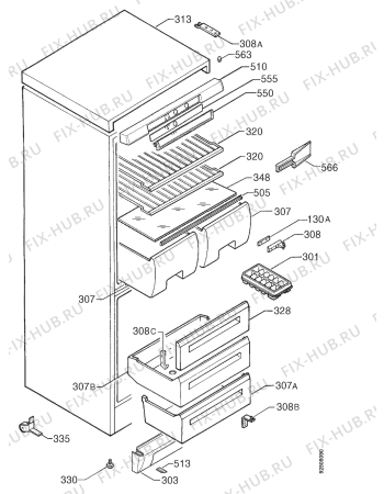 Взрыв-схема холодильника Electrolux ER8020B - Схема узла Housing 001